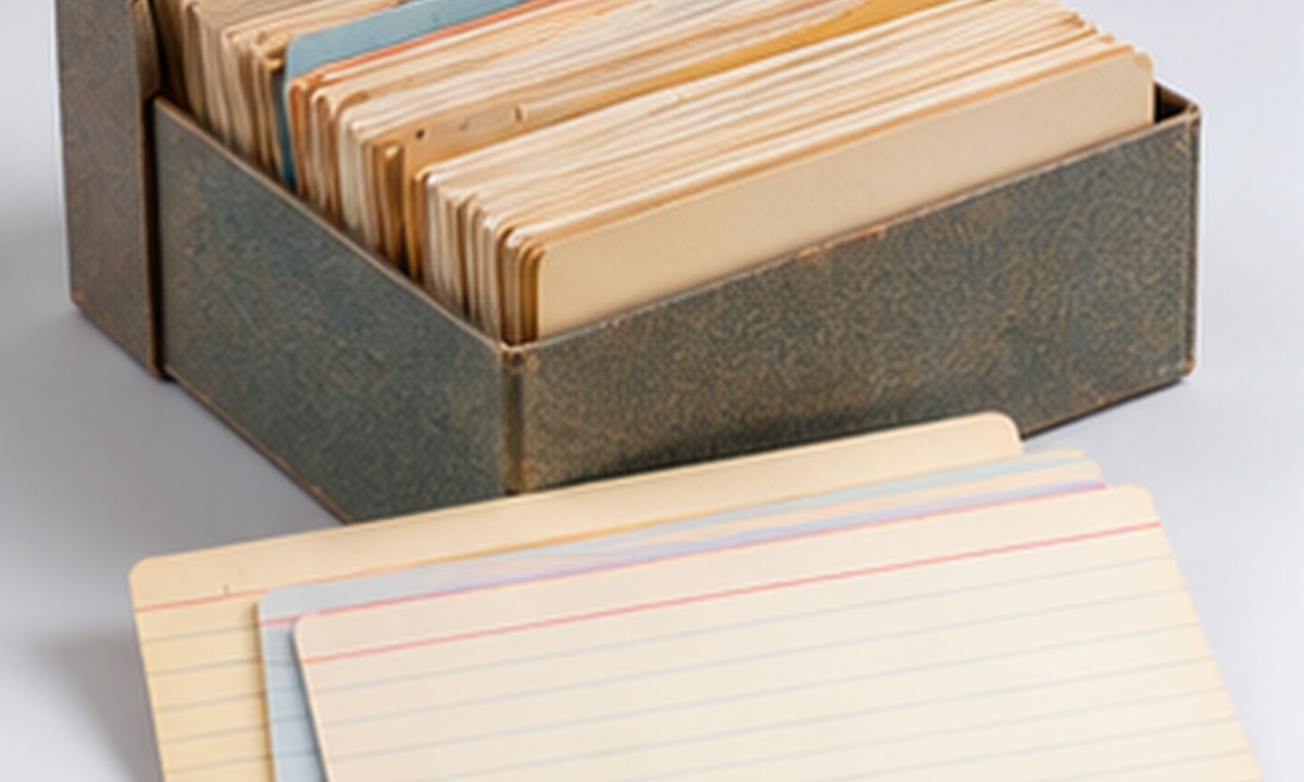Index cards prepared for digitisation